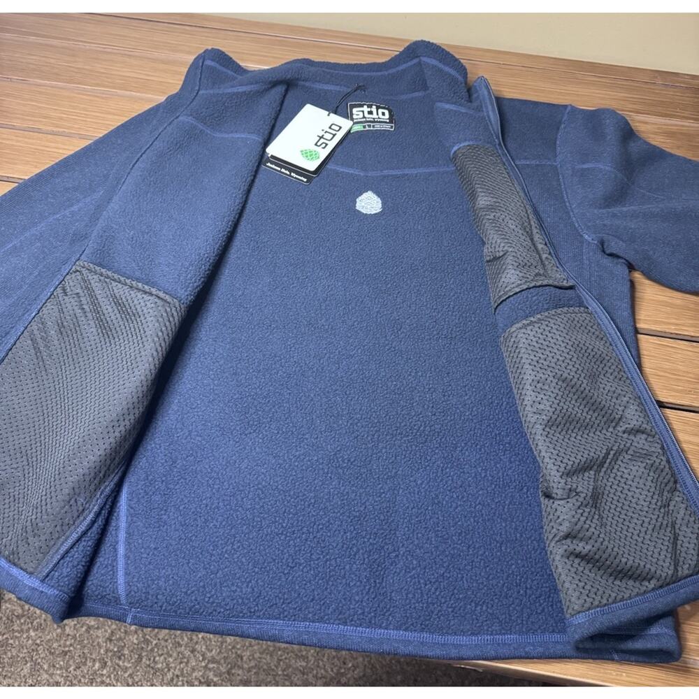 NEW STIO Wilcox Fleece Sweater Full Zip Jacket Men’s Large Mountain Shadow - Picture 5 of 10